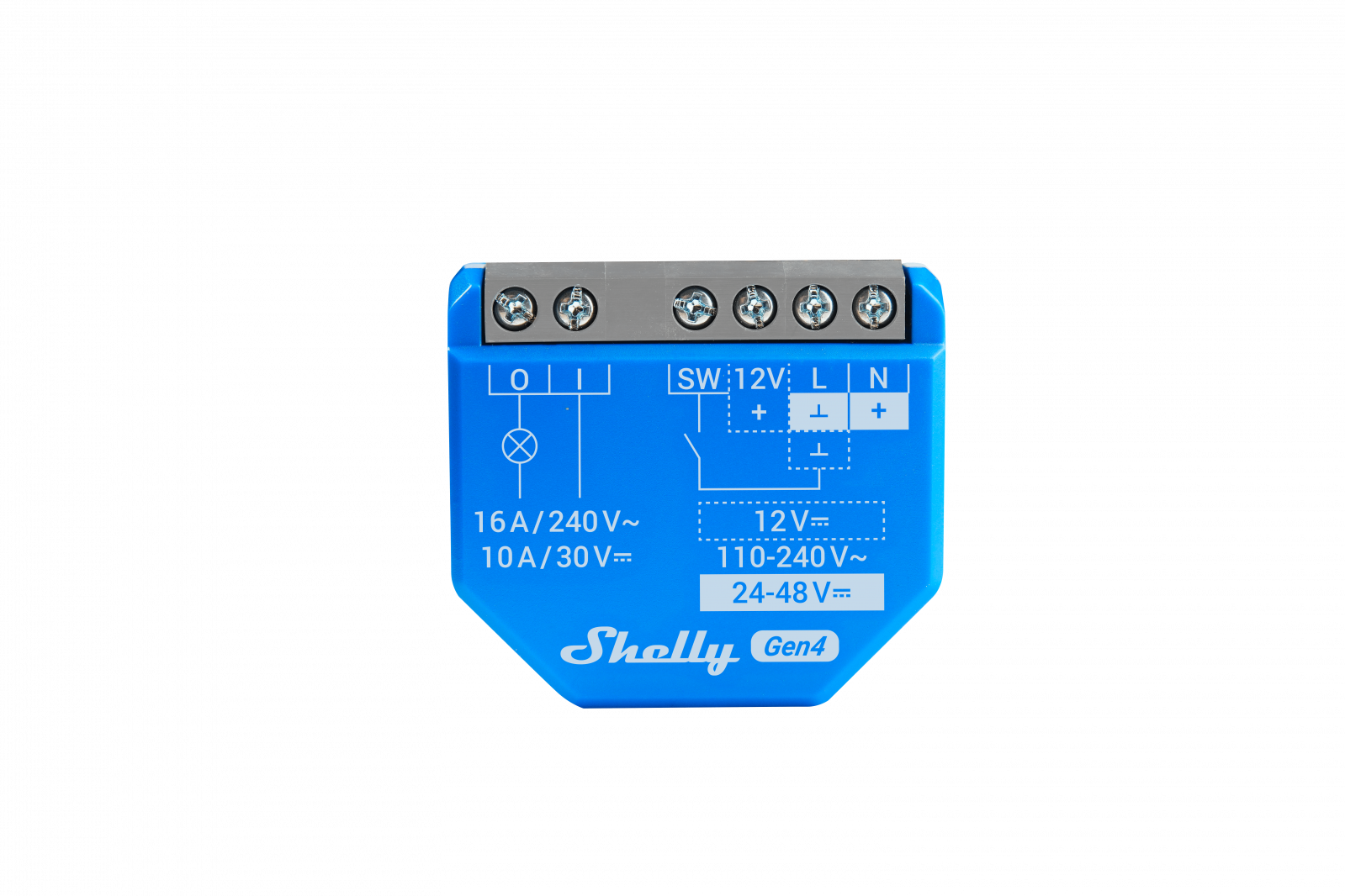 releu inteligent shelly 1 gen4, 1 canal, 16a, multiprotocol (wifi, bluetooth, matter, zigbee), contact uscat